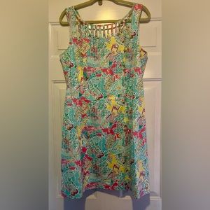 Lilly Pulitzer Camden Shift Dress, In the Beginning Juice Stand Print.  Size 14